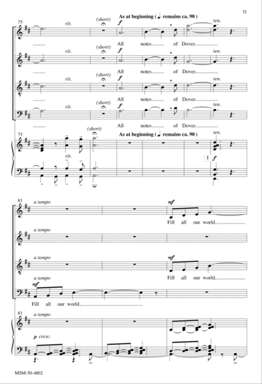 Spring Bursts Today (An Easter Carol) 4-Part scores gallery preview page 11