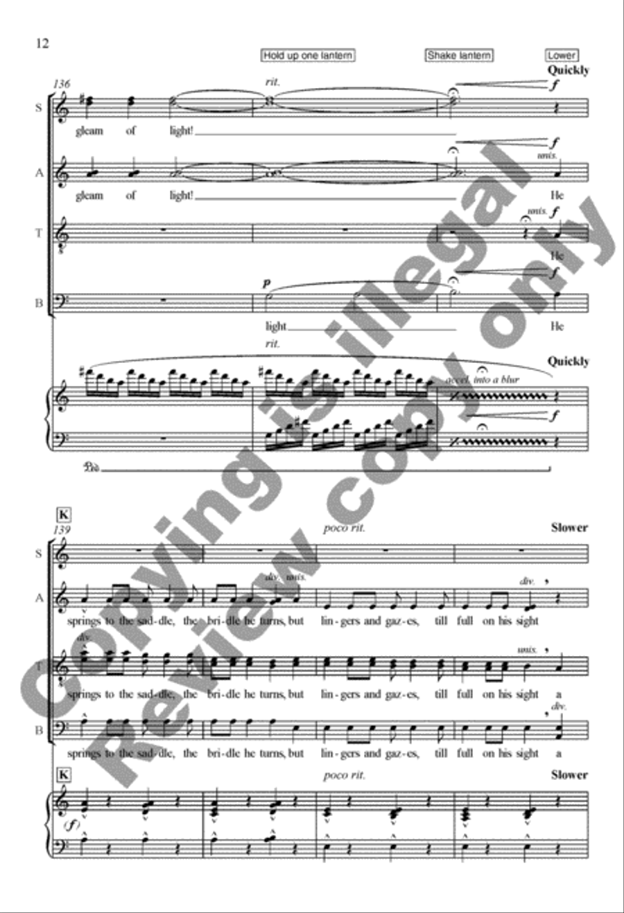 The Midnight Ride of Paul Revere 4-Part scores gallery preview page 12