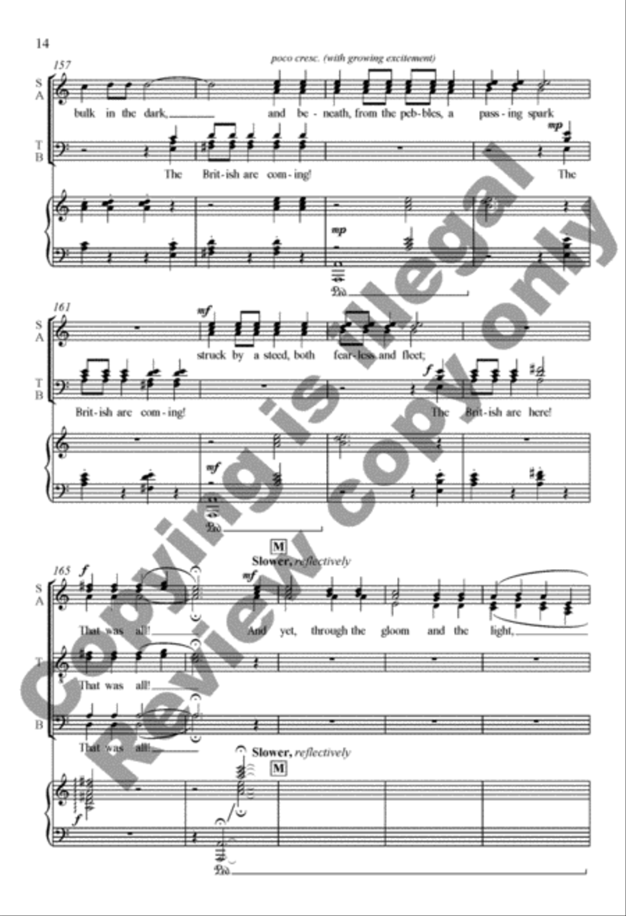 The Midnight Ride of Paul Revere 4-Part scores gallery preview page 14
