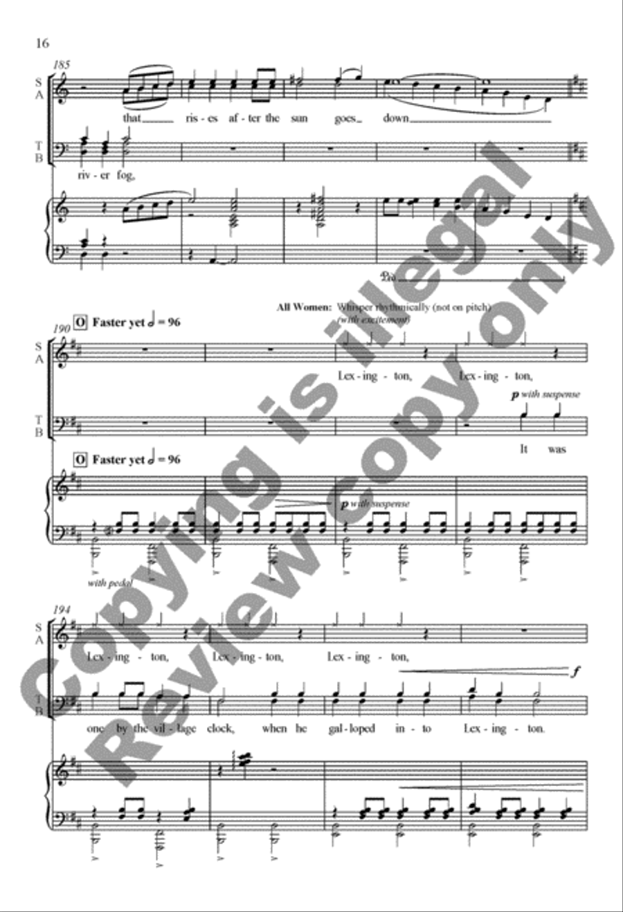 The Midnight Ride of Paul Revere 4-Part scores gallery preview page 16