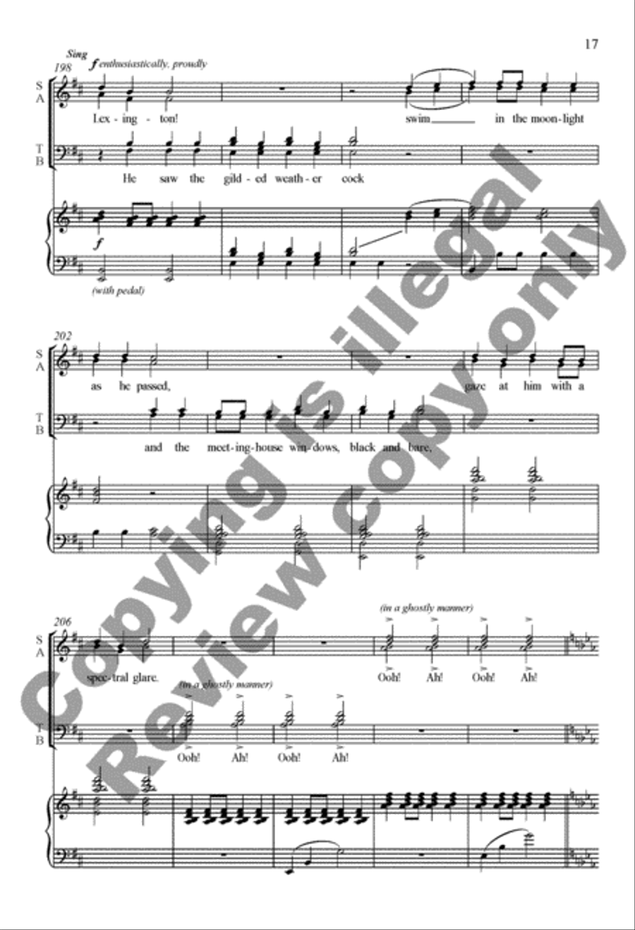 The Midnight Ride of Paul Revere 4-Part scores gallery preview page 17