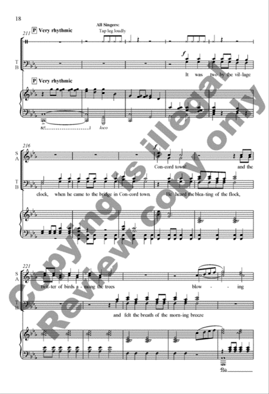 The Midnight Ride of Paul Revere 4-Part scores gallery preview page 18
