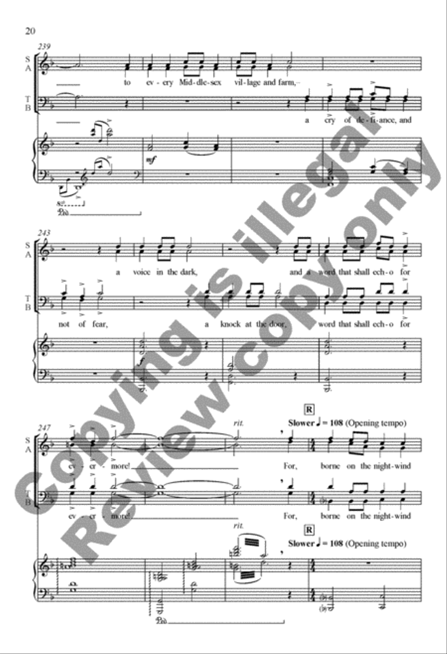 The Midnight Ride of Paul Revere 4-Part scores gallery preview page 20