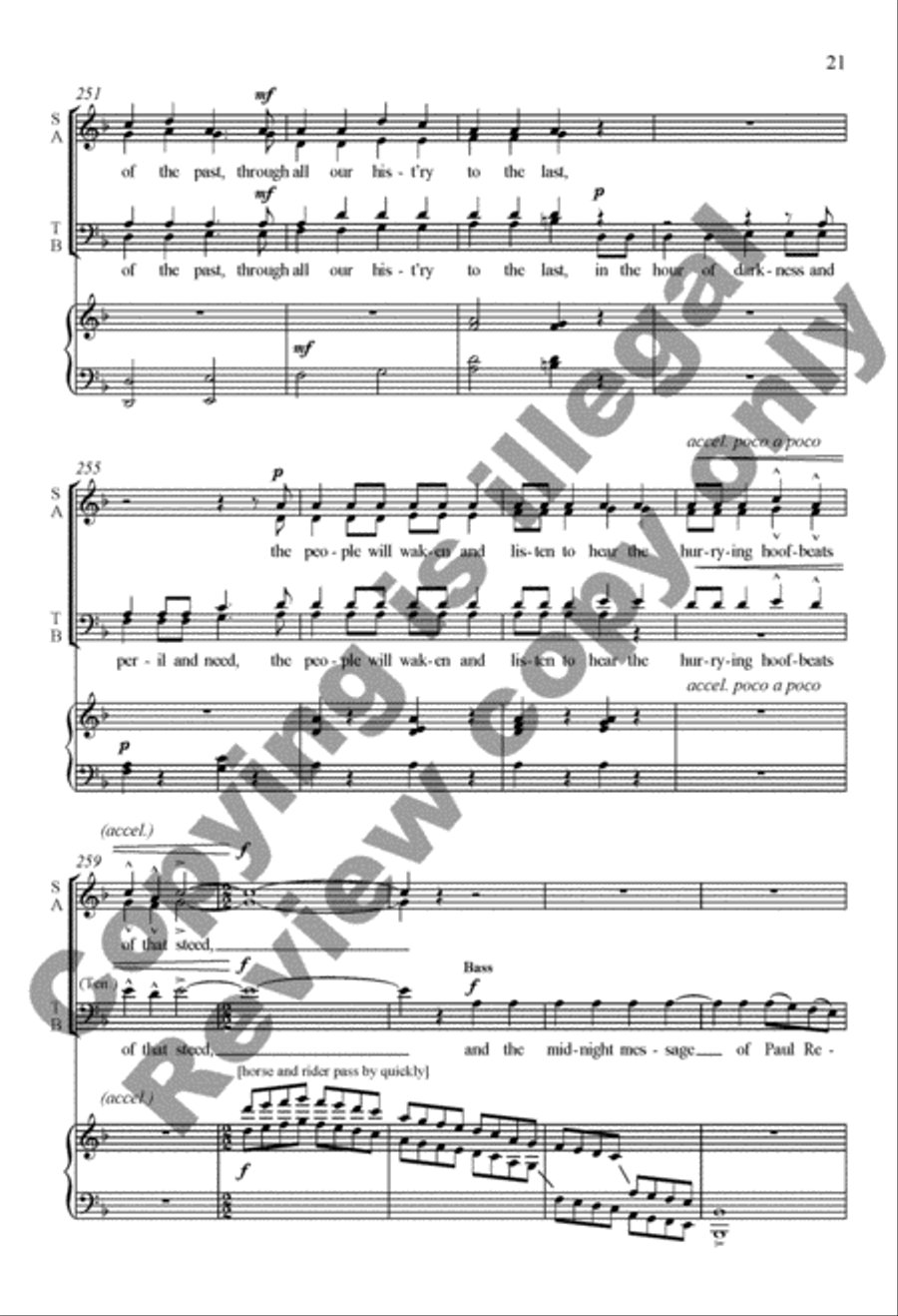 The Midnight Ride of Paul Revere 4-Part scores gallery preview page 21