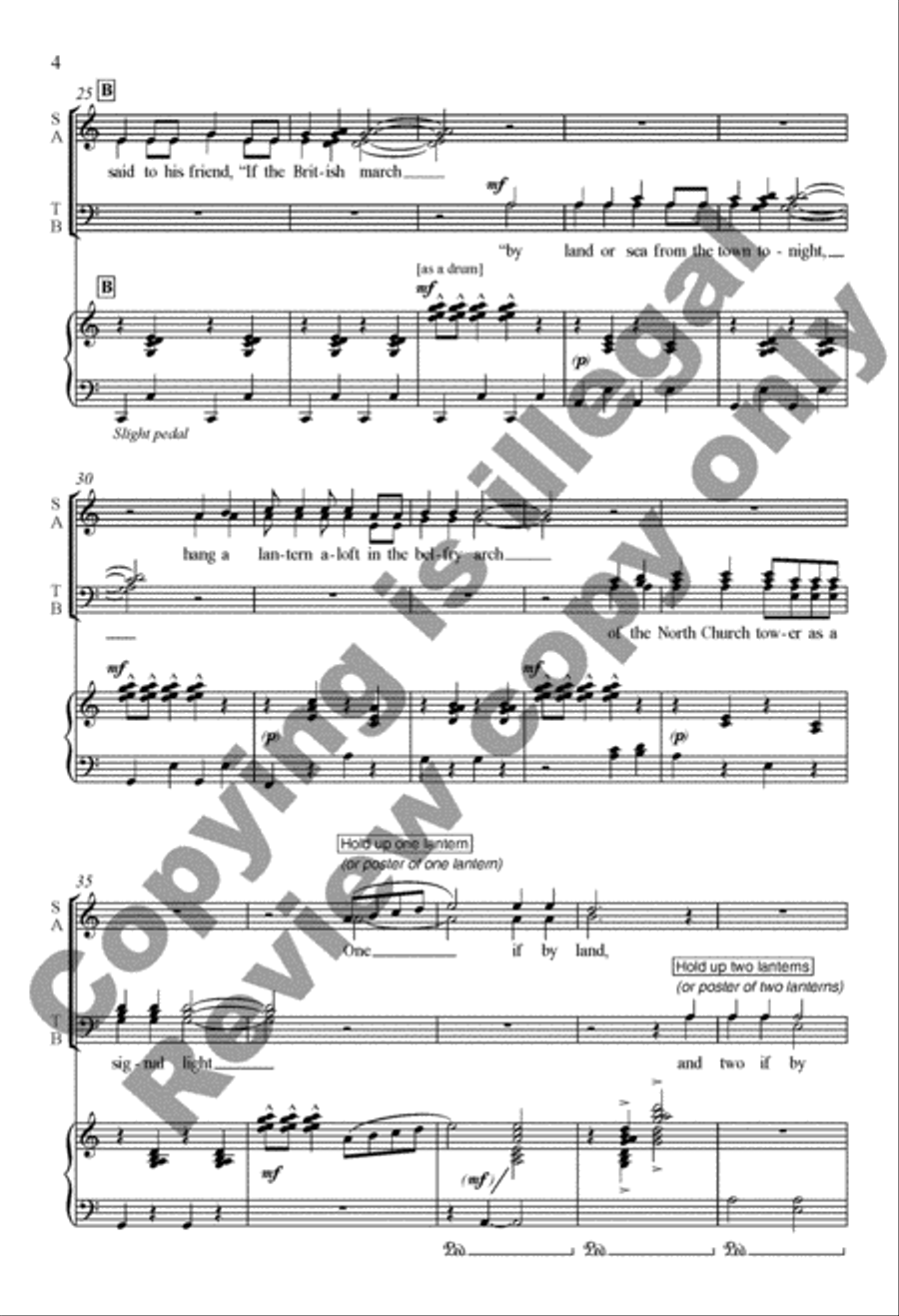 The Midnight Ride of Paul Revere 4-Part scores gallery preview page 4