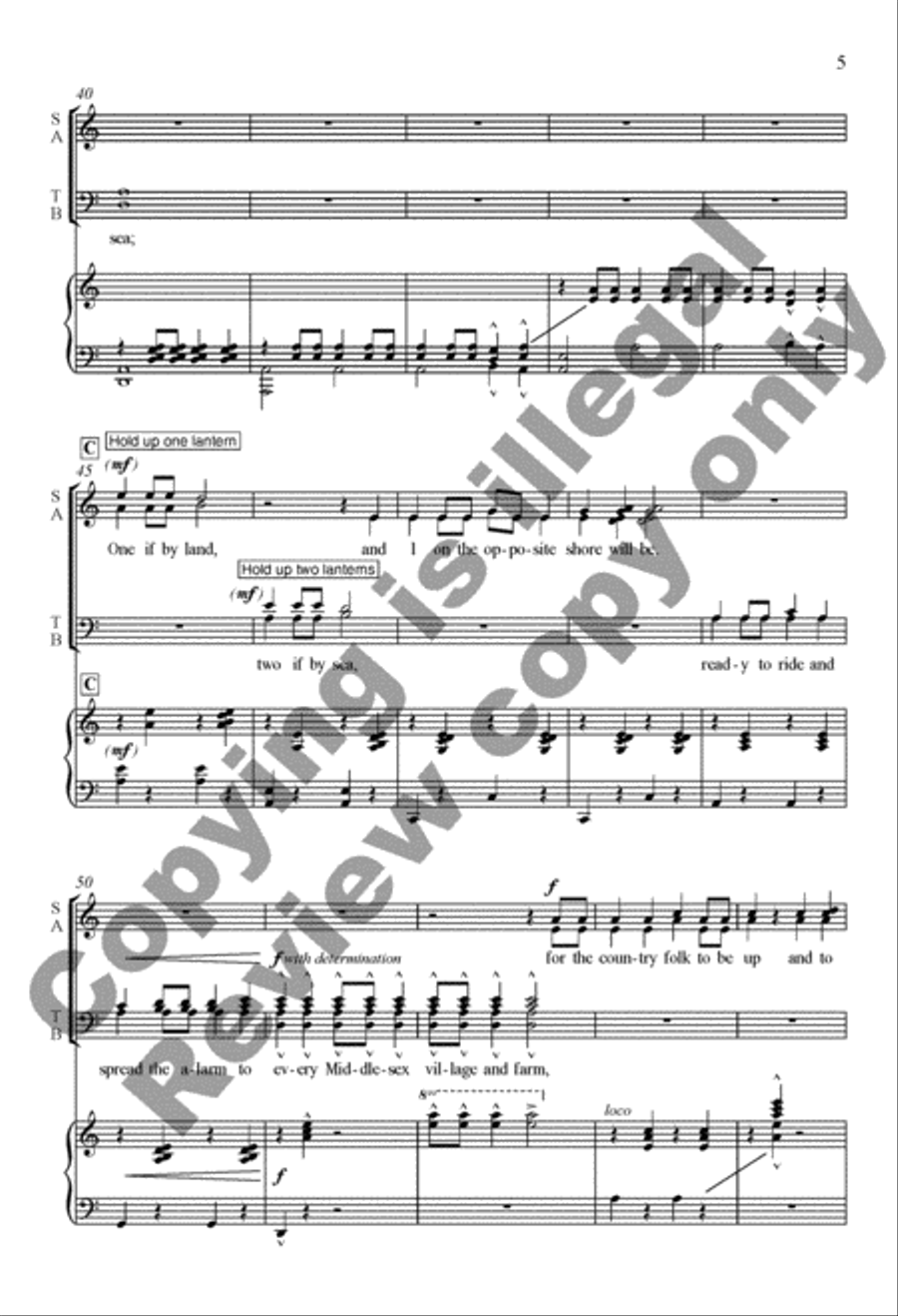 The Midnight Ride of Paul Revere 4-Part scores gallery preview page 5