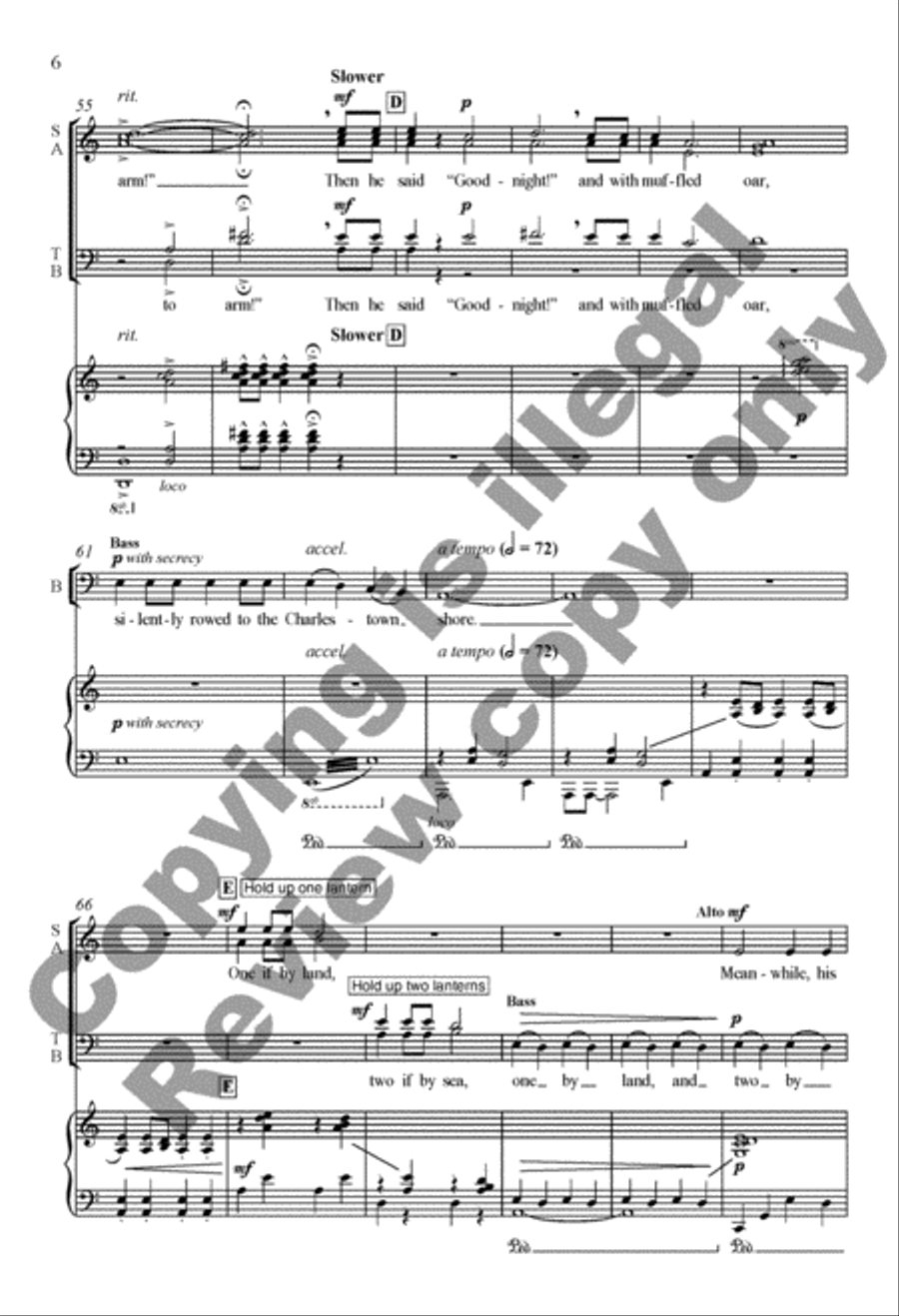 The Midnight Ride of Paul Revere 4-Part scores gallery preview page 6