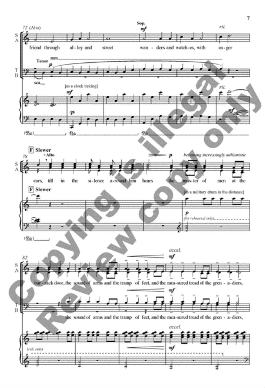 The Midnight Ride of Paul Revere 4-Part scores gallery preview page 7