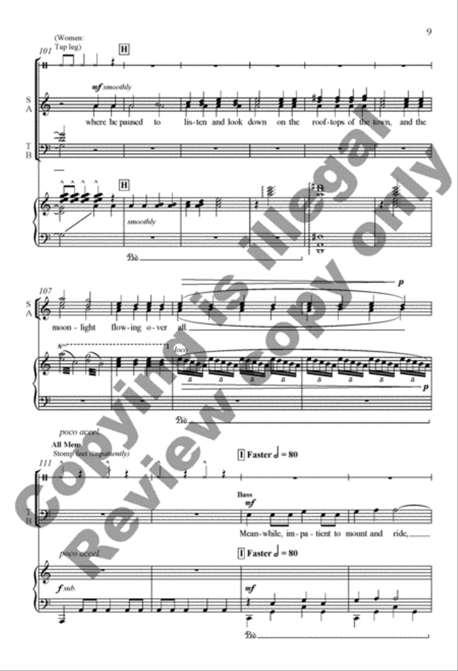 The Midnight Ride of Paul Revere 4-Part scores gallery preview page 9