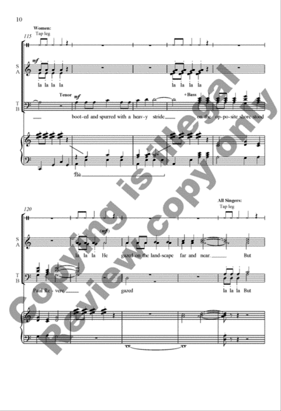 The Midnight Ride of Paul Revere 4-Part scores gallery preview page 10