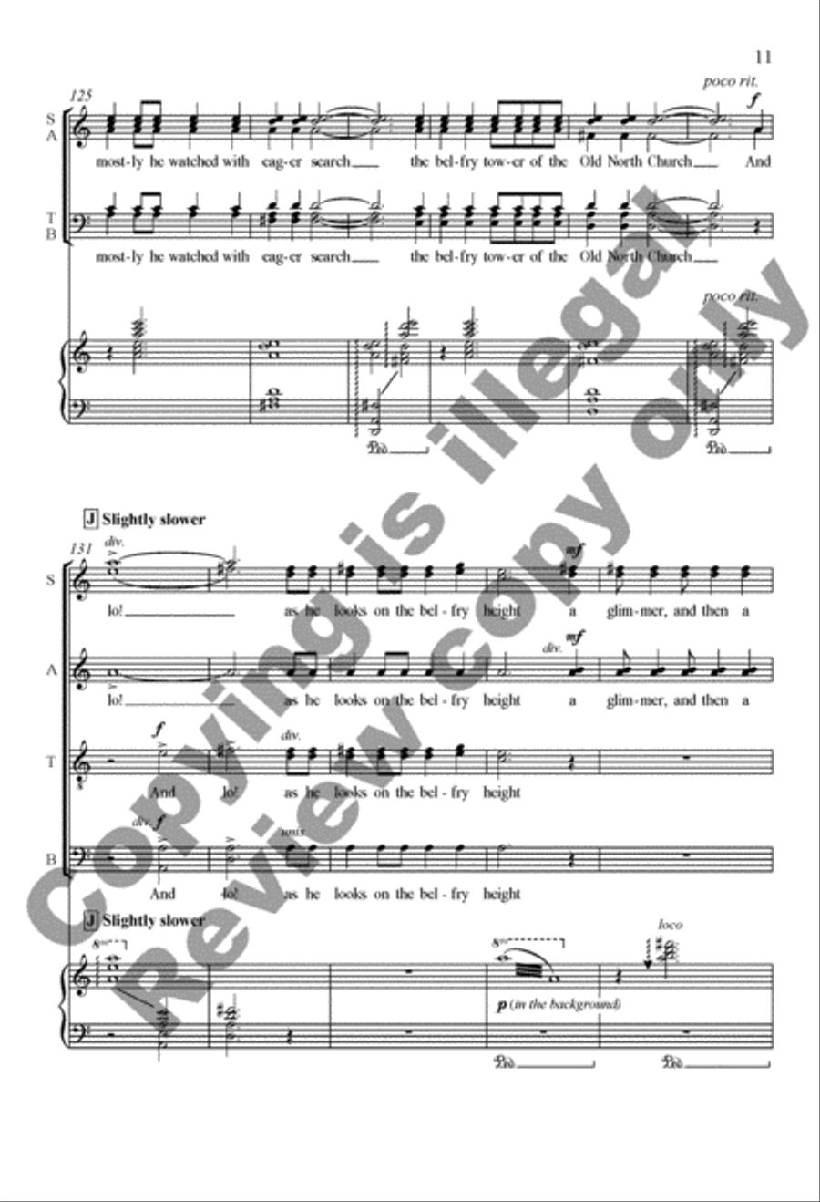 The Midnight Ride of Paul Revere 4-Part scores gallery preview page 11