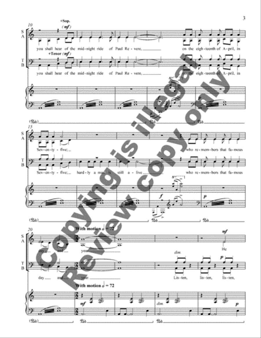 The Midnight Ride of Paul Revere 4-Part scores gallery preview page 23