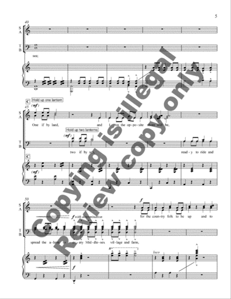 The Midnight Ride of Paul Revere 4-Part scores gallery preview page 25