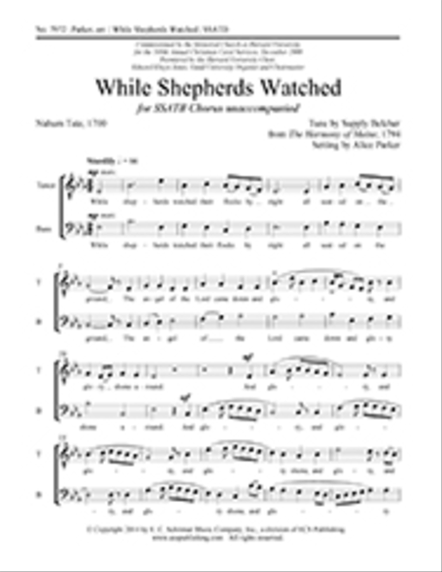 While Shepherds Watched While Shepherds Watched SSATB scores gallery preview page 1