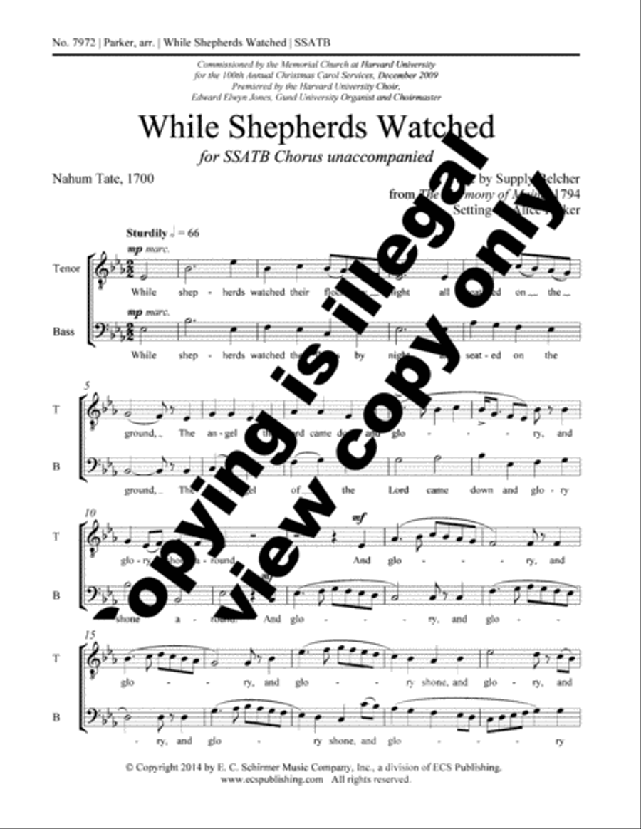 While Shepherds Watched While Shepherds Watched SSATB scores gallery preview page 2
