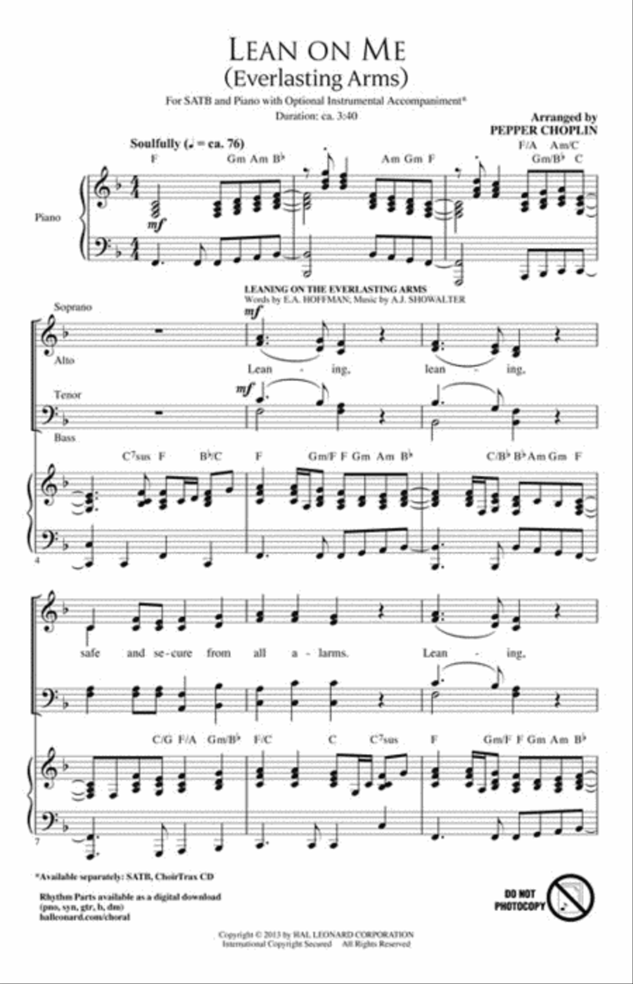 Lean on Me - ChoirTrax CD Choir scores gallery preview page 2