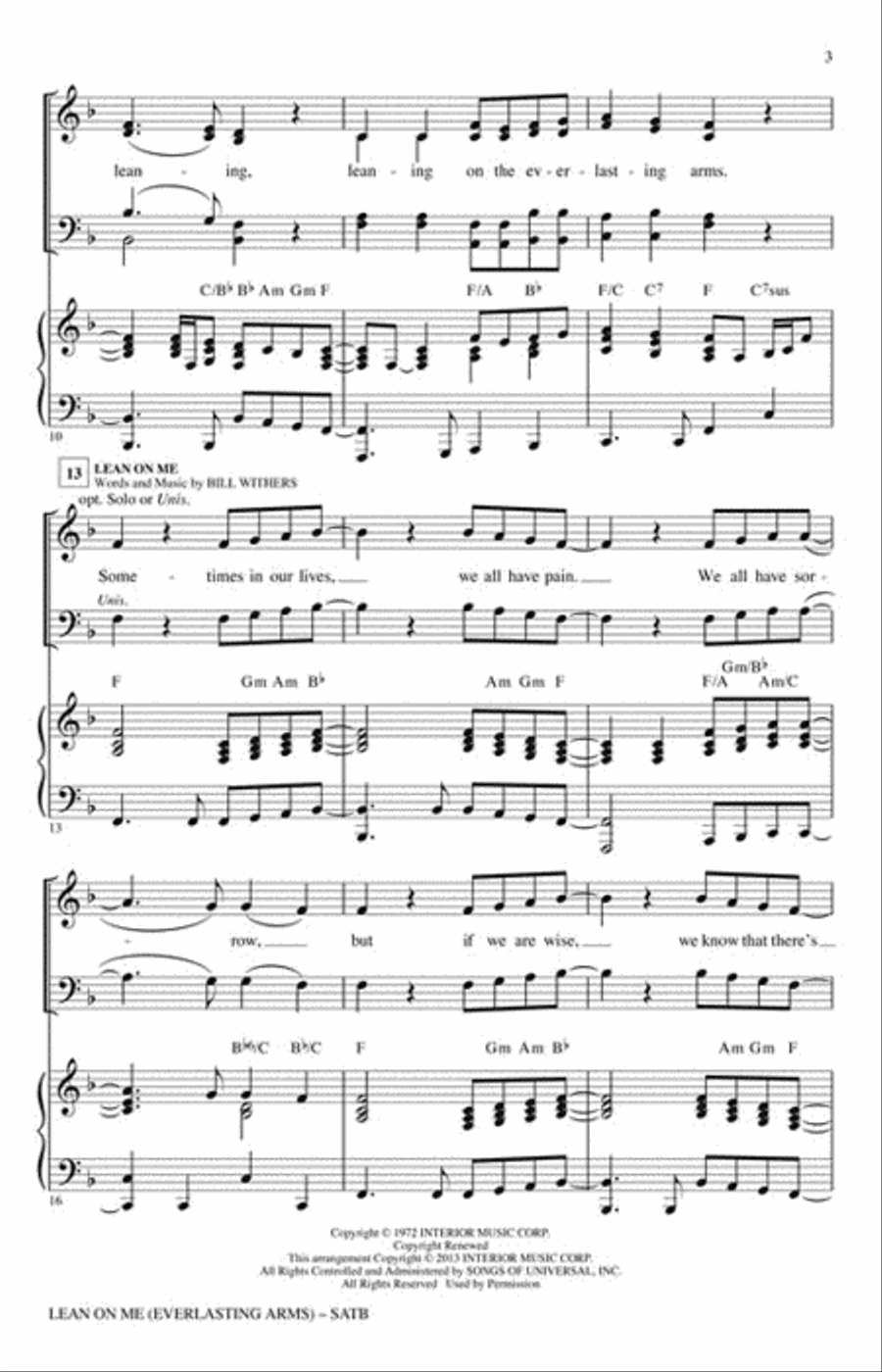 Lean on Me - ChoirTrax CD Choir scores gallery preview page 3