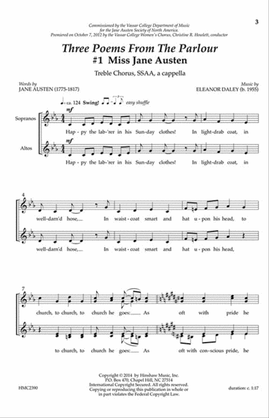 Three Poems from the Parlour SSAA scores gallery preview page 2