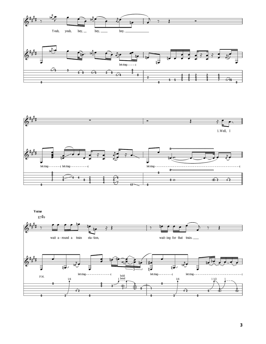 Hear My Train A Comin' Acoustic Guitar scores gallery preview page 3