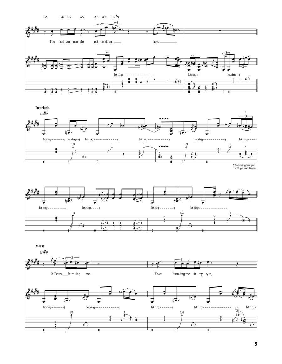 Hear My Train A Comin' Acoustic Guitar scores gallery preview page 5