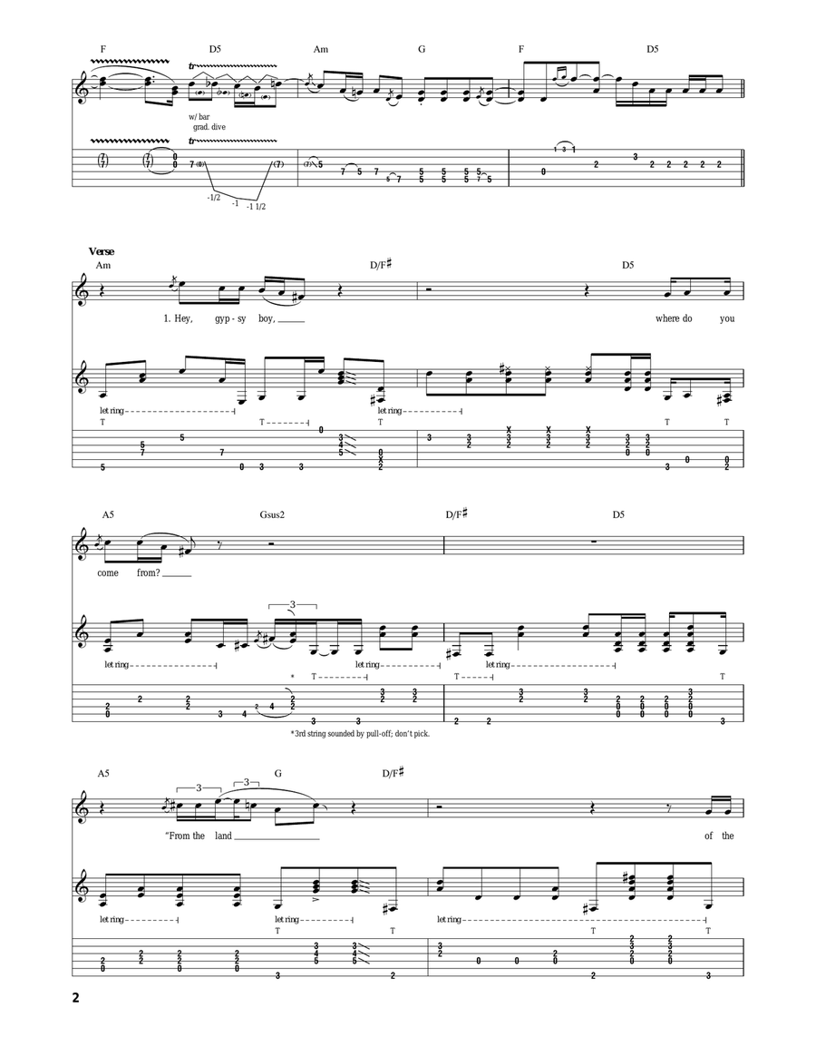 Hey Gypsy Boy Hey Gypsy Boy Acoustic Guitar scores gallery preview page 2