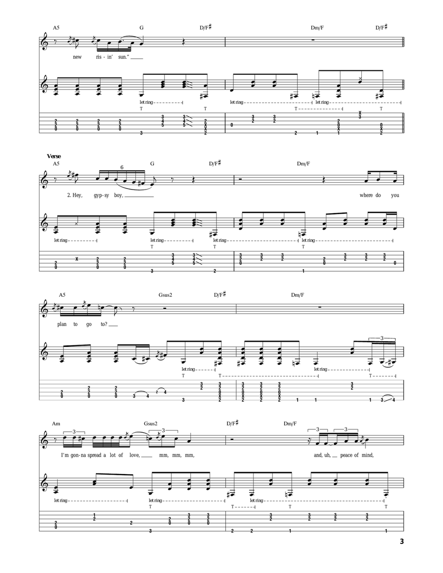 Hey Gypsy Boy Hey Gypsy Boy Acoustic Guitar scores gallery preview page 3