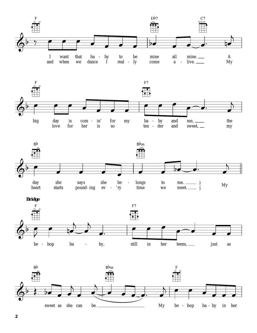 Be-Bop Baby Be-Bop Baby Ukulele scores gallery preview page 2