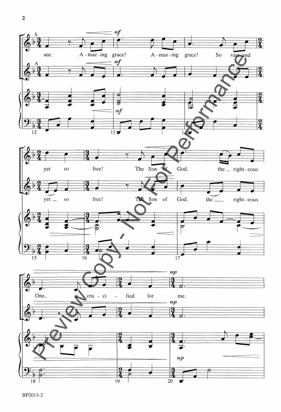 Amazing Grace - Courtney - SSAA SSAA scores gallery preview page 3