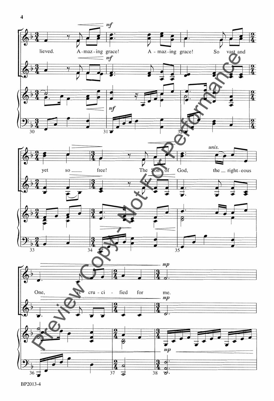 Amazing Grace - Courtney - SSAA SSAA scores gallery preview page 5