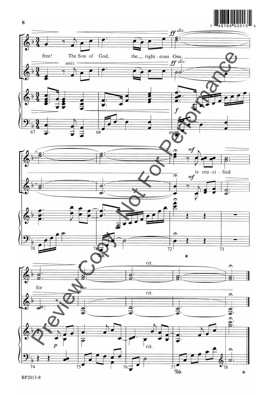 Amazing Grace - Courtney - SSAA SSAA scores gallery preview page 9
