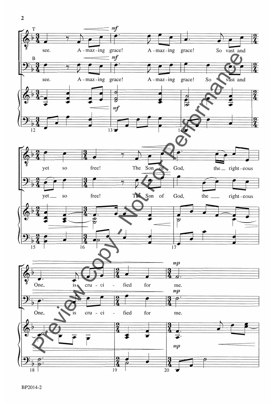 Amazing Grace - Courtney - TTBB TTBB scores gallery preview page 3