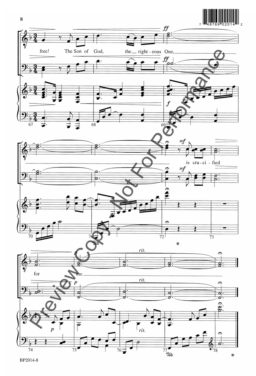 Amazing Grace - Courtney - TTBB TTBB scores gallery preview page 9