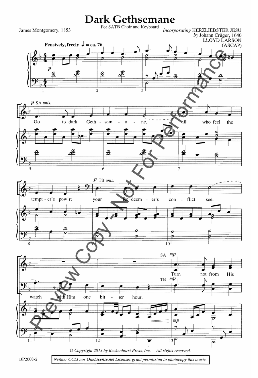Dark Gethsemane Dark Gethsemane 4-Part scores gallery preview page 3