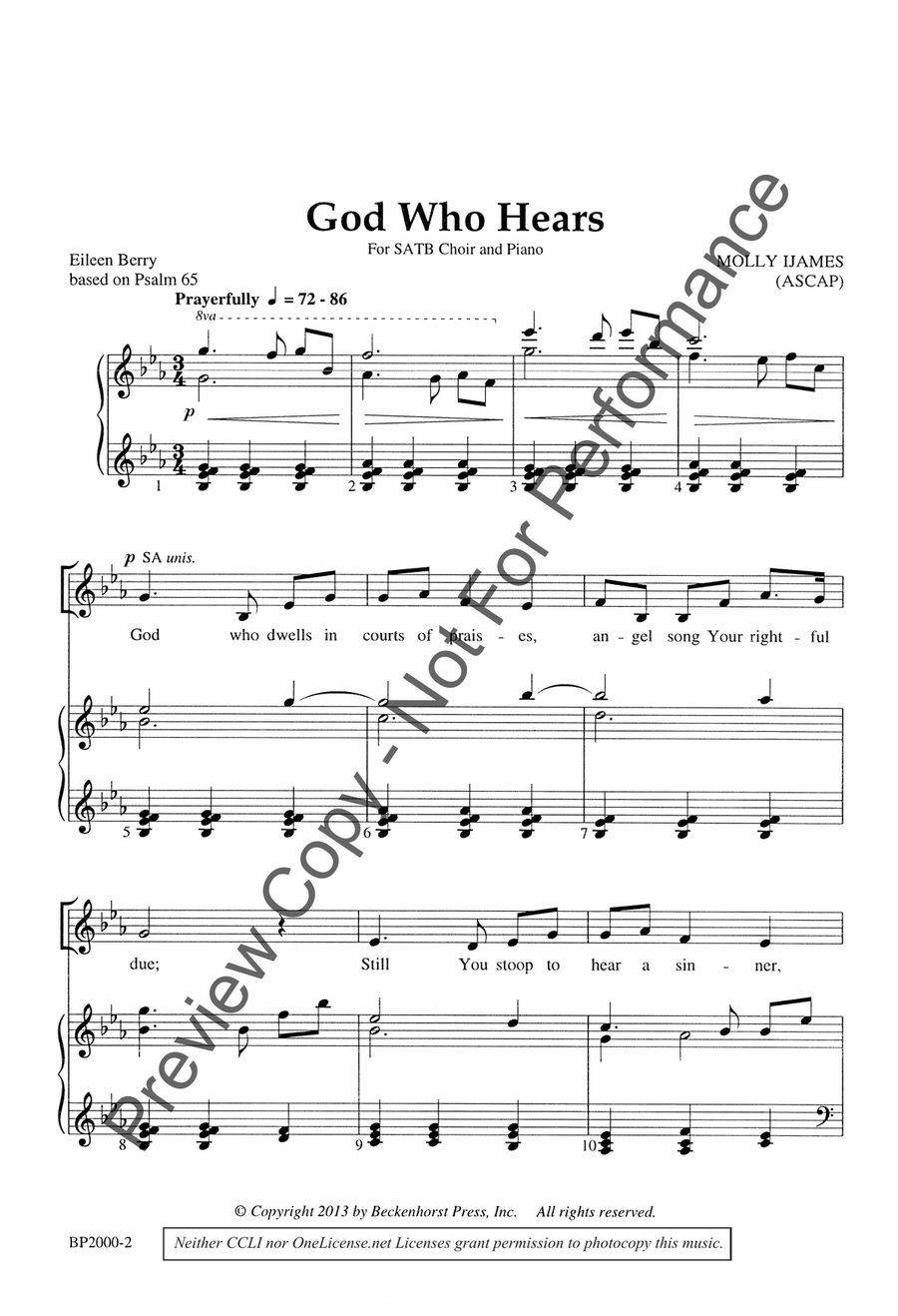 God Who Hears 4-Part scores gallery preview page 3