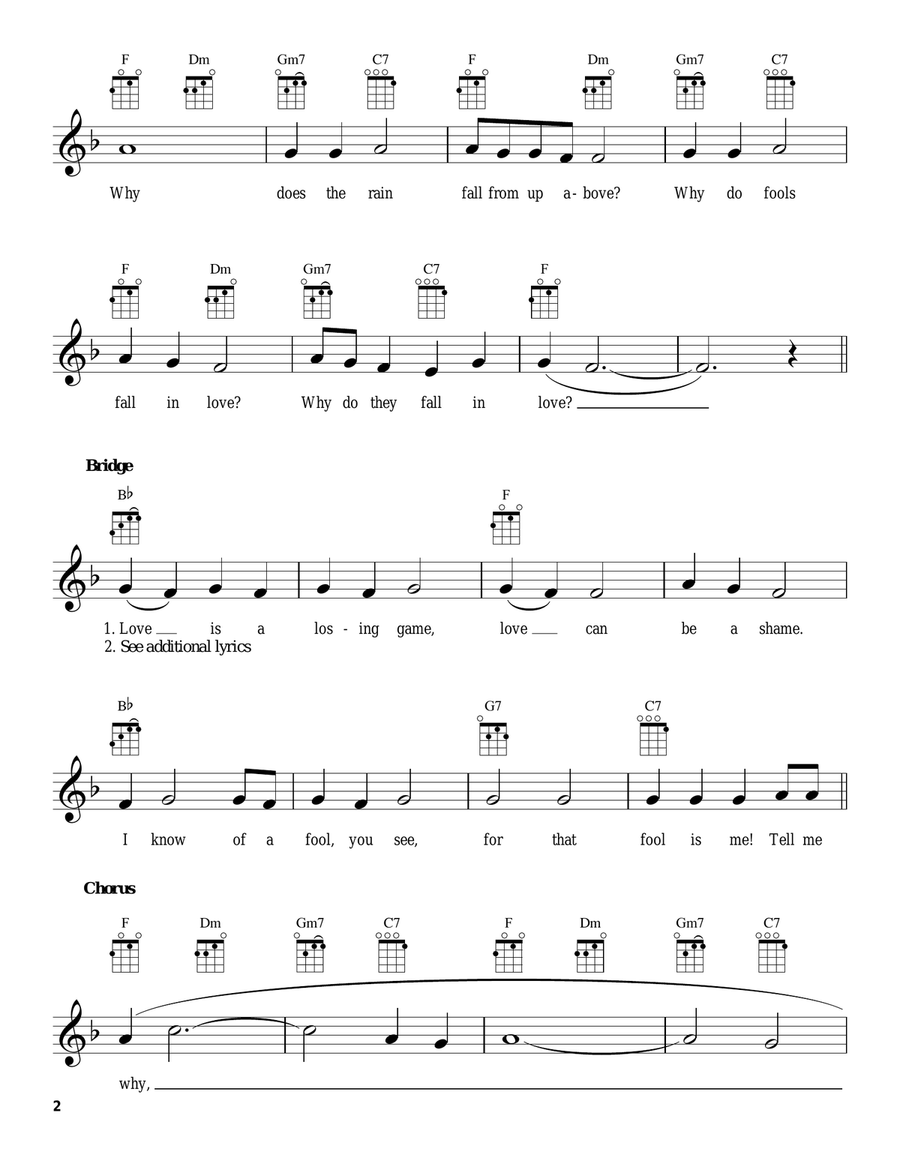 Why Do Fools Fall In Love Ukulele scores gallery preview page 2