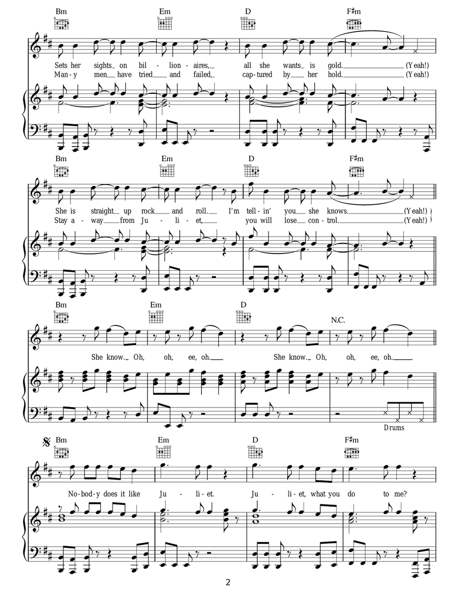 Juliet Juliet Acoustic Guitar scores gallery preview page 2