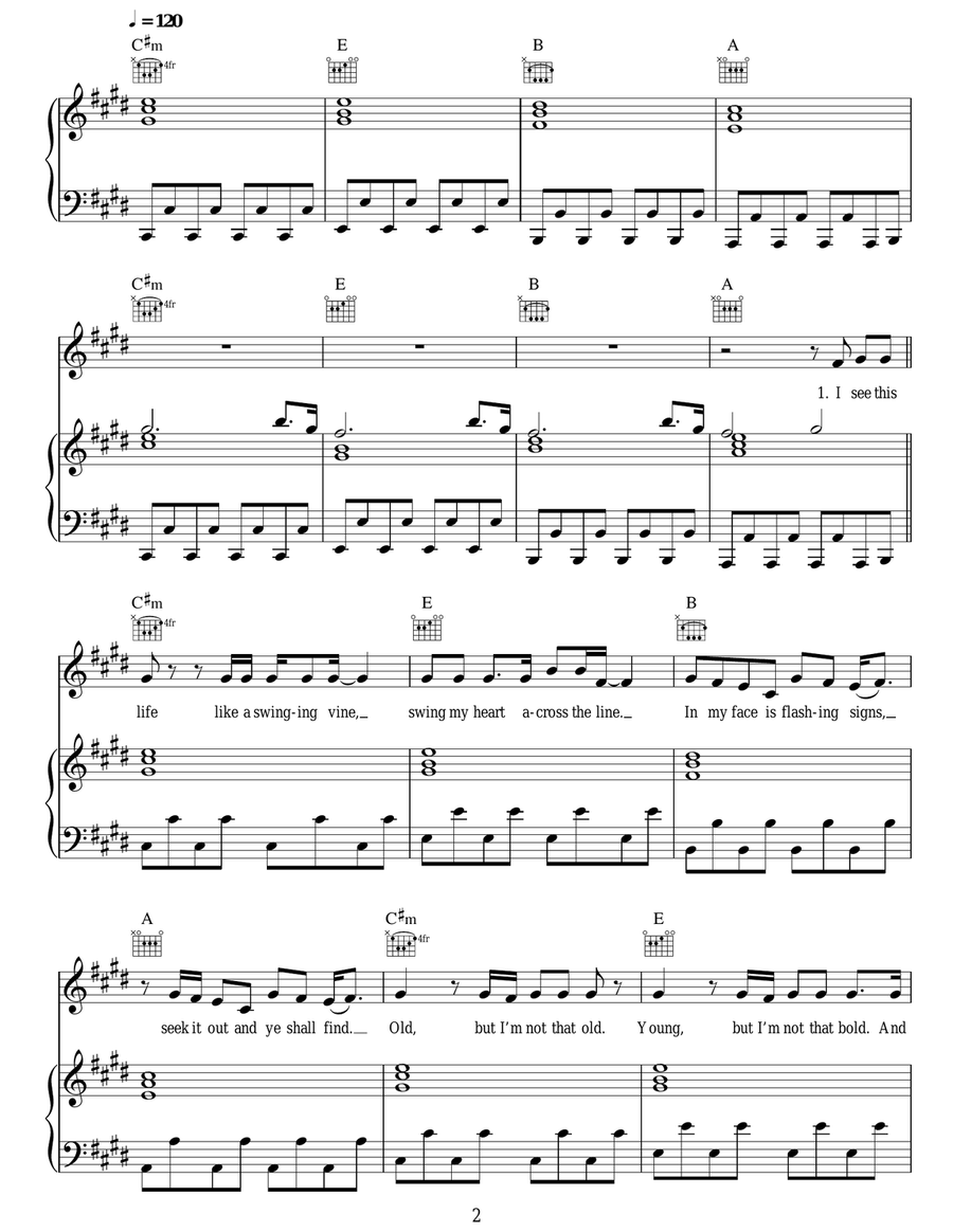 Counting Stars Counting Stars Acoustic Guitar scores gallery preview page 2