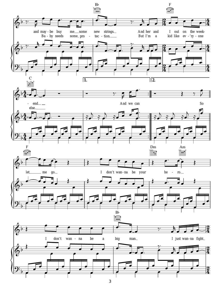 Hero Hero Acoustic Guitar scores gallery preview page 3