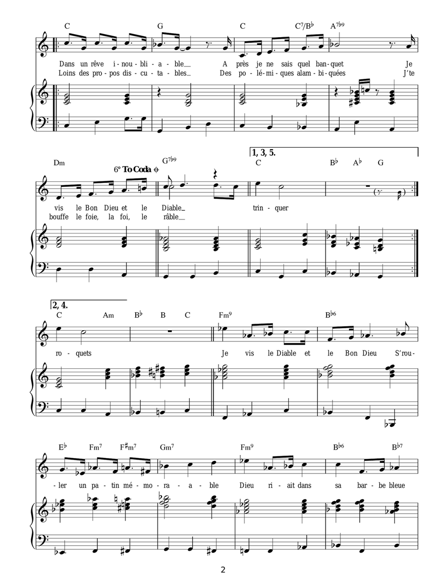 Bilboquet Bilboquet Piano, Vocal, Guitar scores gallery preview page 2