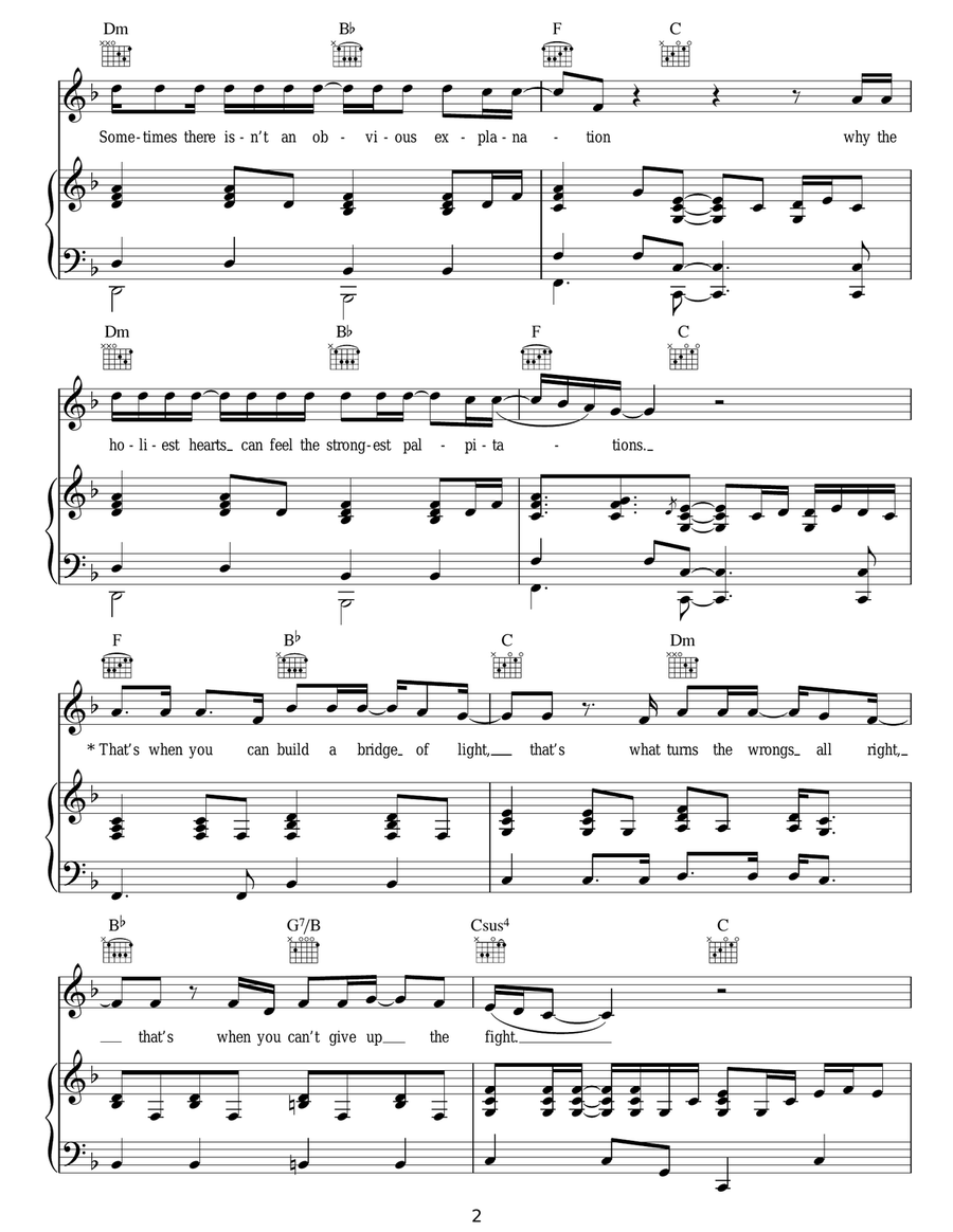 Bridge Of Light Bridge Of Light Acoustic Guitar scores gallery preview page 2