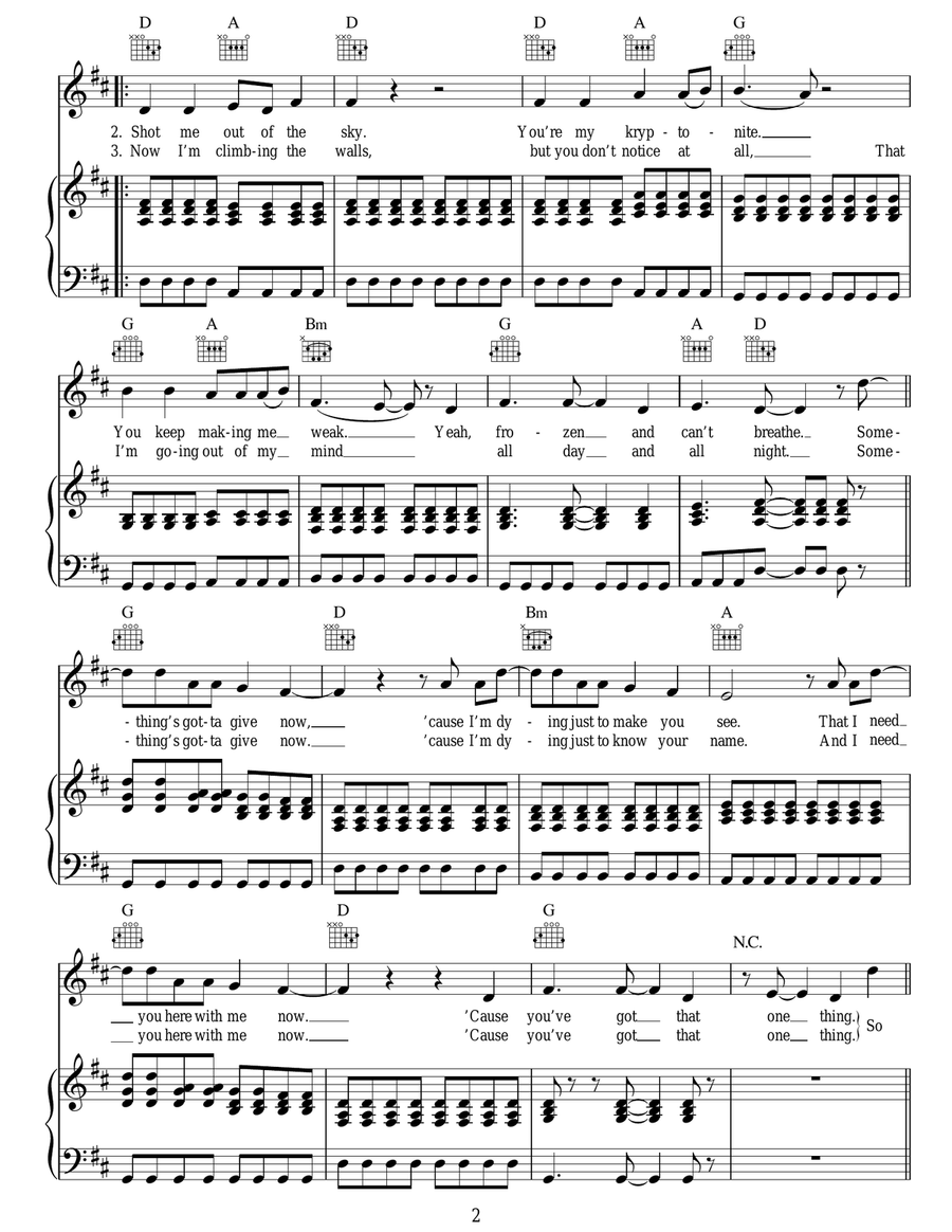 One Thing One Thing Acoustic Guitar scores gallery preview page 2
