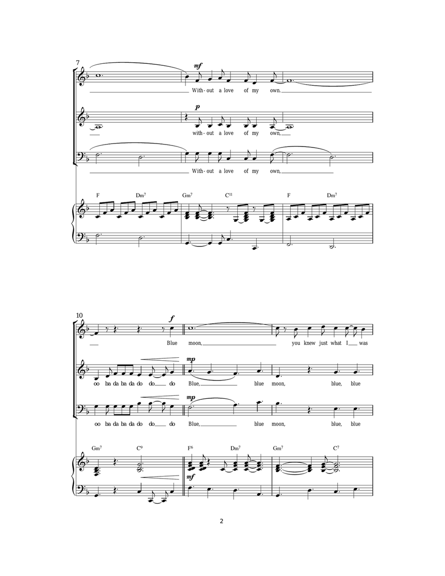 Blue Moon Blue Moon Acoustic Guitar scores gallery preview page 2