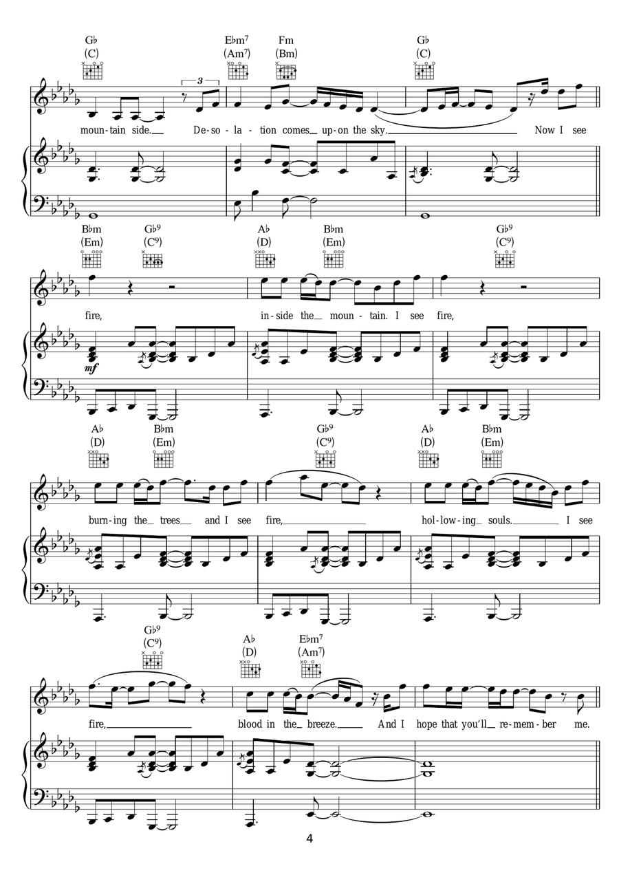 I See Fire (from The Hobbit) Guitar scores gallery preview page 4