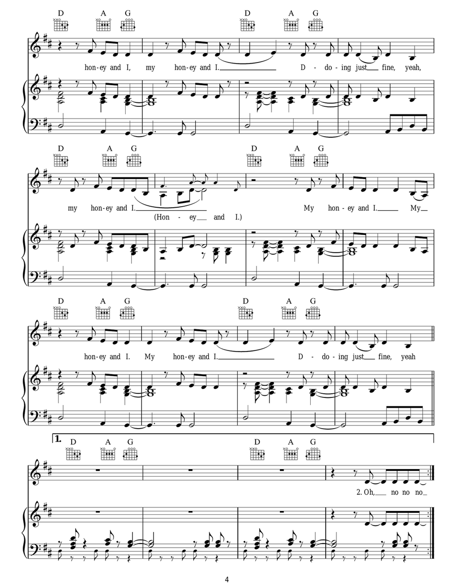 Honey And I Honey And I Acoustic Guitar scores gallery preview page 4