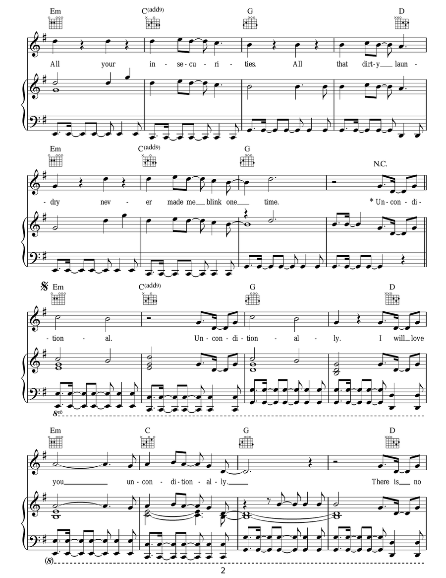 Unconditionally Unconditionally Acoustic Guitar scores gallery preview page 2