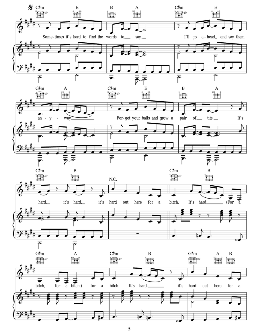 Hard Out Here Hard Out Here Acoustic Guitar scores gallery preview page 3