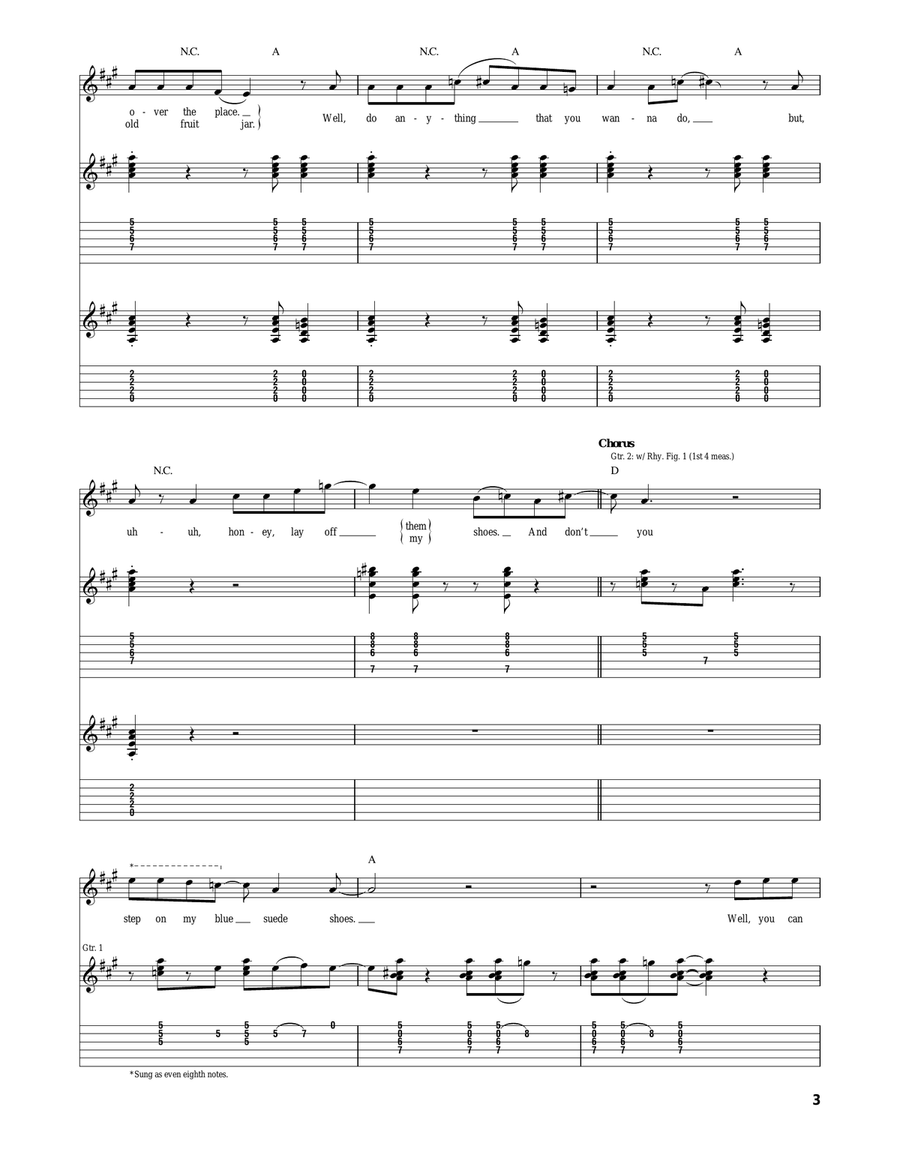 Blue Suede Shoes Blue Suede Shoes Acoustic Guitar scores gallery preview page 3