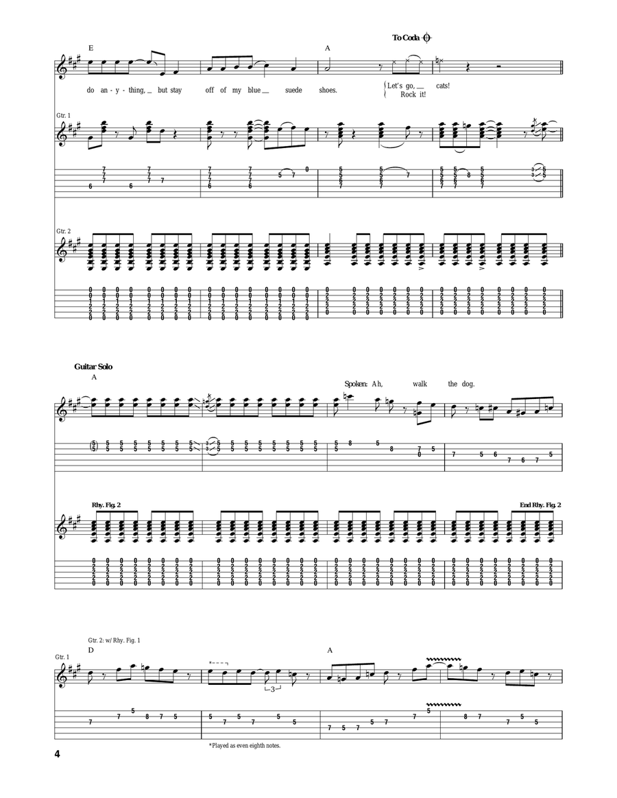 Blue Suede Shoes Blue Suede Shoes Acoustic Guitar scores gallery preview page 4