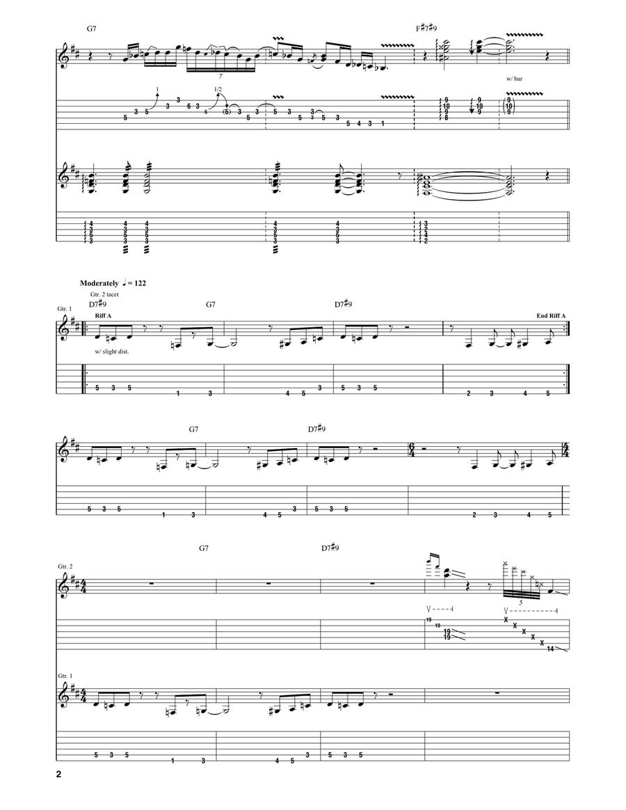 Couldn't Stand The Weather Acoustic Guitar scores gallery preview page 2