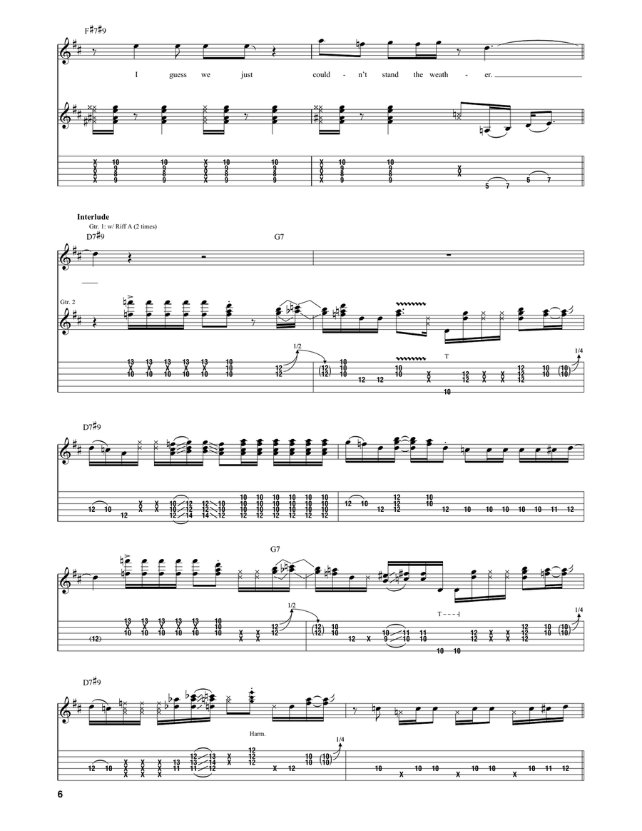 Couldn't Stand The Weather Acoustic Guitar scores gallery preview page 6
